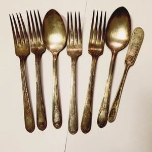 7 RARE Vintage Flatware Reinforce Plated Rogers Bro Silverplated Replacement